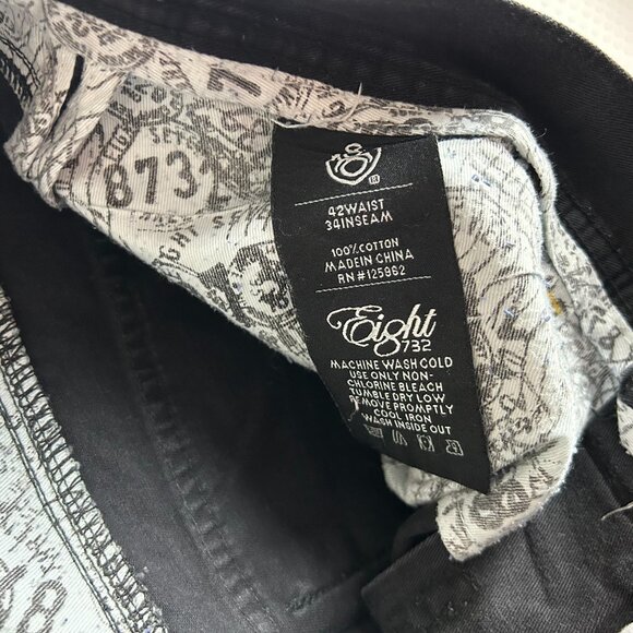 Eight 732 Y2K Baggy Pants 40x34 Black Cargo Gothic Streetwear Skate Wide Leg 90s - Picture 7 of 8